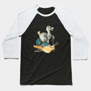 Dodo on the snail Baseball T-Shirt